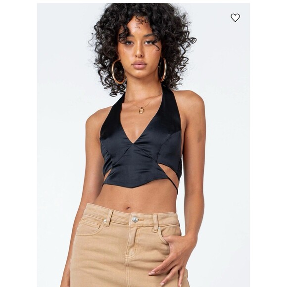 The Princess Polly Josiah Top in black Festival Grunge - Picture 1 of 8